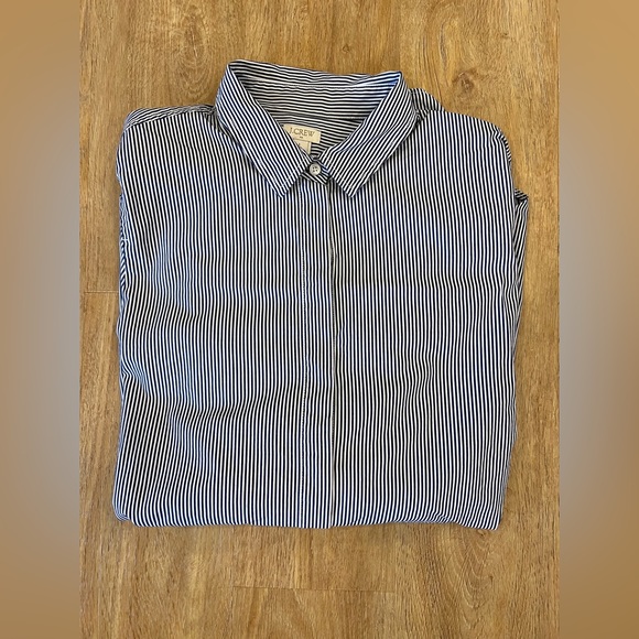 J. Crew 100% Cotton Poplin Tunic Blouse (size large) - Picture 2 of 7